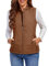 fuinloth Damen Weste, Herbst Leichte Steppweste Westen Ärmellos Jacke Kurz Vest Gilet Kamel XL