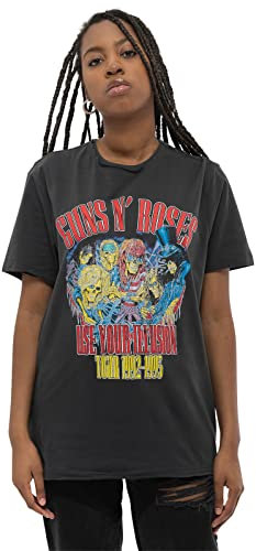 Amplified - Guns N Roses Use Your Illusion - Unisex T-Shirt, Charcoal, XL