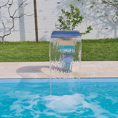 Cascade INOX 316 Fontaine Piscine Bassin Modèle Cobra Hauteur 80cm