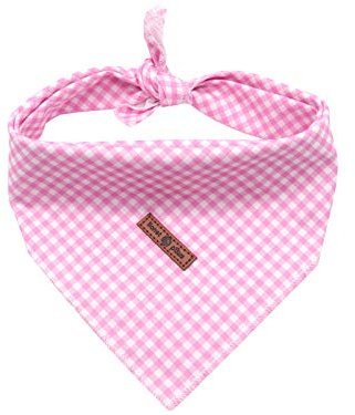 lionet paws Bandana für Hund Kopftücher Hundehalstuch Dreieckstuch für Kleine, Mittelgroße und Große Hunde Rosa kariert