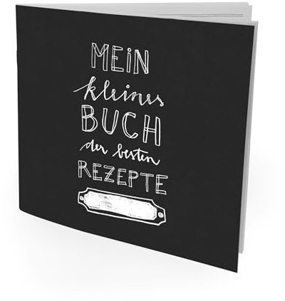 Eine der Guten Kleines mini Rezeptbuch zum Selberschreiben - DIY Kochbuch für 47 Rezepte, Backbuch schreiben, Geschenkidee, Schwarz Weiß, quadratisch, Recyclingpapier, Softcover, Klammerheftung