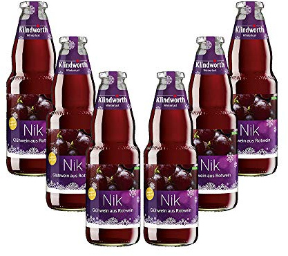 Klindworth Nik 6x Glühwein aus Rotwein - 6x Winterlust Glühwein 1L (9,8% Vol) inkl. Pfand MEHRWEG- [Enthält Sulfite]