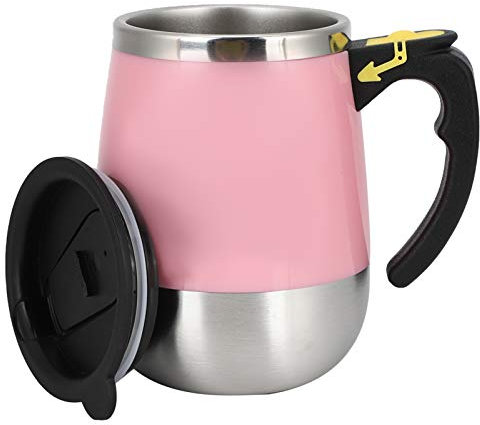 Garosa 400ML Self Stirring Mug Tasse CupsTasse Magnétique Automatique en Acier Inoxydable de Charge USB pour Chocolat Chaud au lait de CaféTasse de mélange à agitation automatique(Rose) Cups