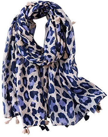 FAIRYGATE Leopard Schal Frauen Animal Print Langer Baumwolle Schal Geschenk Damen Leopardenmuster 19229