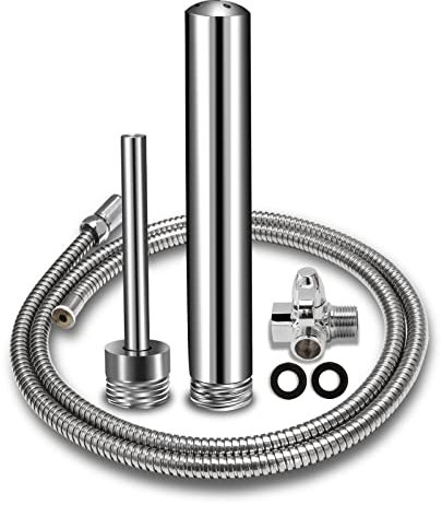 STARHAND 4 Pcs Shower Enema System, 6-Foot Shower Douche Enema Kit with 2 Bathroom Handheld Nozzles and Regulator Knob for Men Women Cleaning