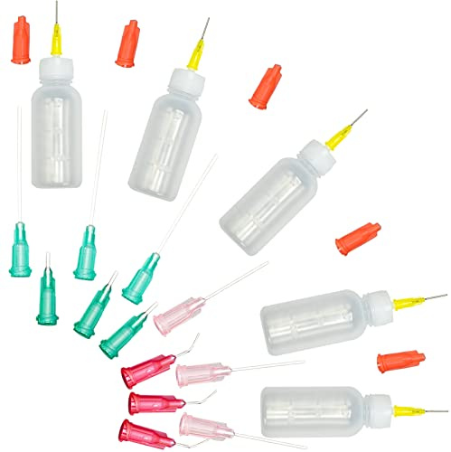 SZXMDKH Tip Glue Dropper Dispenser,5pcs-30ml Precision Tip Applikator Bottle for Gluing Quilling DIY Craft Acrylic Painting,Needle Bottle Applikator, Needle Tip Glue Bottle(30ml)