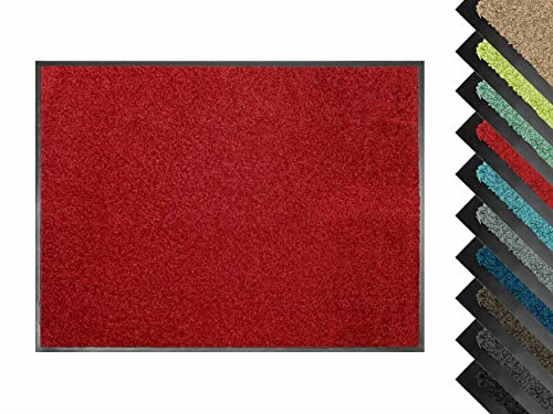 Primaflor Fußmatte - Sydney, Rot, 40x60cm, Verschiedene Größen und Farben, rutschfeste Schmutzfang-Matte, Robuster Tür-Vorlger und Sauberlauf für den Eingang und Flur