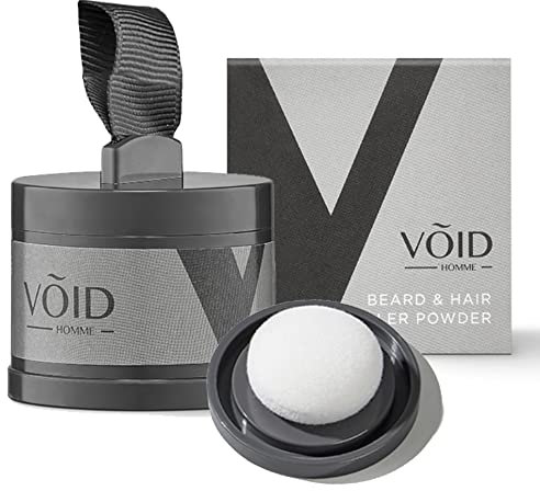 VOID Homme Polvo de relleno para barba y cabello (Marrón claro) Lápiz de relleno de barba, Pluma de relleno de parche para barba, relleno de barba resistente al agua para un aspecto natural