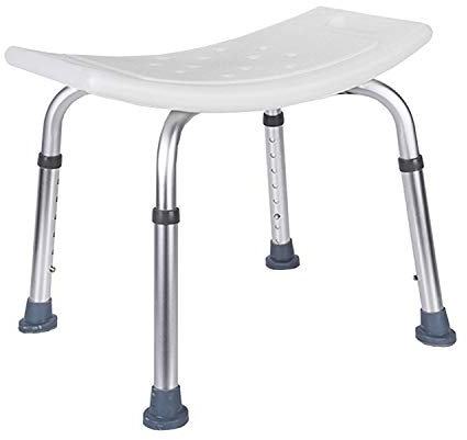 Izrielar Sgabello da doccia regolabile in altezza per bagno, supporto doccia antiscivolo fino a 136 kg, sgabello per doccia, sedile da bagno