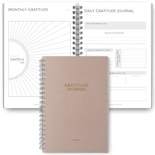 Gratitude & Mindfulness Journal - 90 Day Gratitude Template, Self Care Planner, Positivity Diary, A5 (Mono)