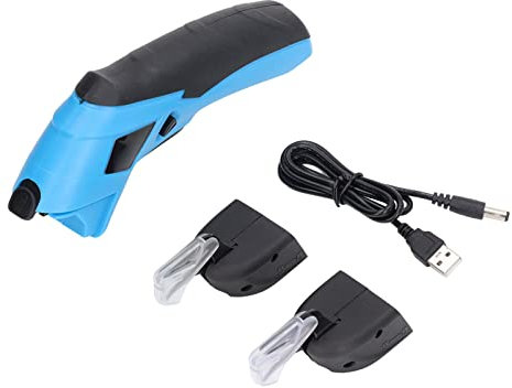 Forbici Elettriche per Taglio, Taglierina Elettrica Forbici Elettriche Tessuto Cordless USB Ricaricabile Cutter Strumenti di Taglio con 2 Lame