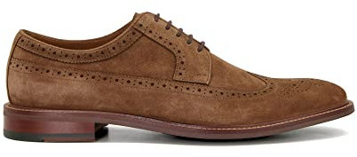 Dune Mens Superior Wingtip Brogue Shoes Size UK 8 Flat Heel Suede Brogues Brown