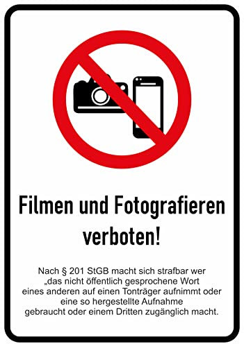 Daged Film and Photography Prohibited Film Recording Sticker 14 x 10 cm Image Recording Cameras Safety Sign Sticker MT-056