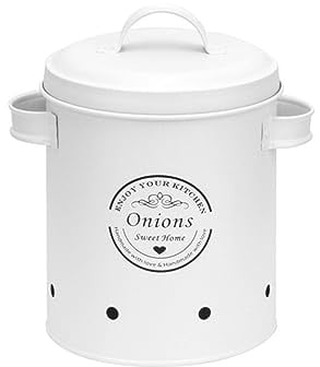 Boite Pomme de Terre,Boite de Rangement pour Pomme de Terre,Pot à Ail en Métal,Pot à Oignons Vintage,Conception Aérée,Pots et Bocaux de Conservation pour Conserver Aliments Frais Longtemps,moyen