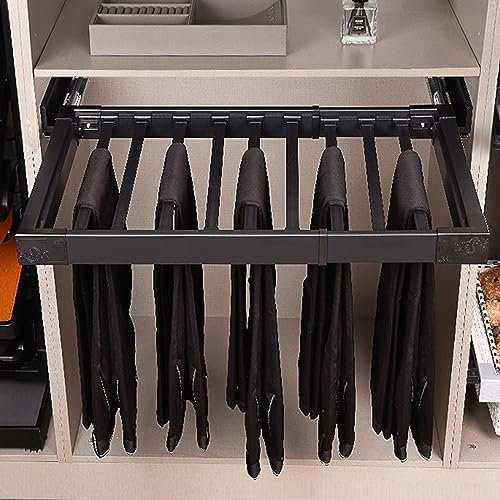 Hosenauszug Für Kleiderschrank Stretch-Hosenständer, Versteckte Kleiderstange Im Waschmaschinenschrank, Ausziehbarer Hosenständer Aus Metall Im Schrank Platzsparend Mit Abnehmbaren Hosen