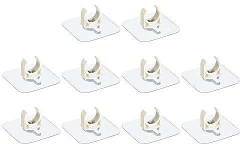uxcell PVC Water Pipe Clamp Clips, 10pcs Fit for 20mm(3/4) OD Tubing Hose Hanger Support U-Shaped Pipe Clips with Adhesive for Water Pipe, Gas Tubing