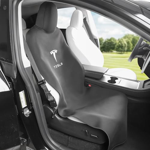 EVMODS für Tesla Model Y Sitzschoner Wasserdicht Vordersitz Schoner Kindersitz ISOFIX geeignete Waschen für Tesla sitzauflage zum Schutz für Model Y Model 3 Zubehör 2025 2024 1 Stück(Schwarz)