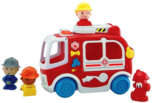 Tachan - Camion de Pompiers Lumières et Sons - avec 3 Personnages et 15 Sons et mélodies- Dimensions 20X15X8 cm (CPA Toy Group 731T00838)