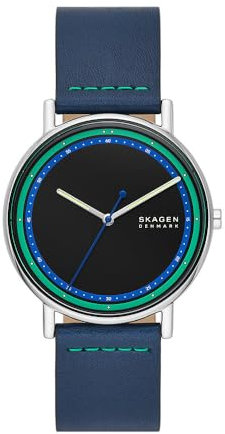 Skagen Herrenuhr Signatur Quartz/3 Zeigerwerk 40 mm Gehäusegröße mit einem Lederarmband SKW6901