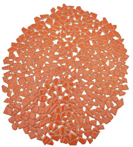 500 g unregelmäßige Keramik-Mosaikfliesen, 0,5 x 2 cm, kleine Mosaikstücke, Steine für DIY-Mosaikherstellung, Handwerk, Hobby, Kunst, Heimdekoration, Wanddekoration (Orange)