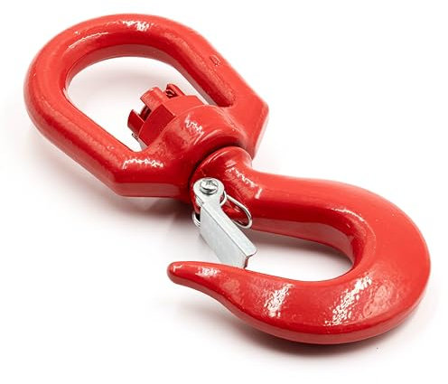 ALFA LOGISTIK Lasthaken Wirbel 8000kg Tragkraft mit Hakensicherung - Wirbellasthaken - Ösenlasthaken - Wirbel Haken - Wirbelhaken mit Drehbarer Öse