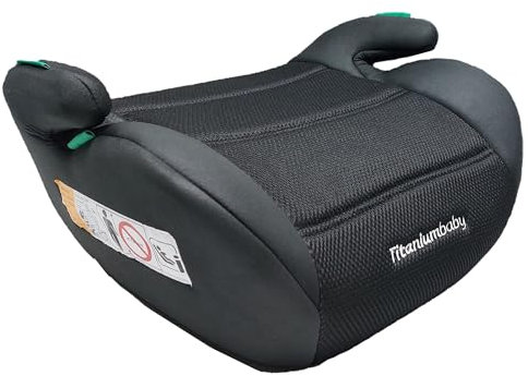 Titanium baby Seggiolino auto Booster Finn i-size per bambini da 125 a 150 cm (senza Isofix), Nero