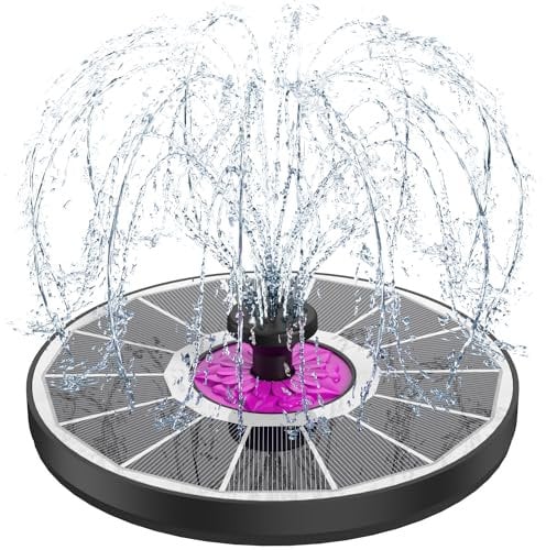 SZMP Solar Springbrunnen 3.5W, 2025 Glas Solar Teichpumpe mit 7 DIY Düsen & 4 Fixe Rohre Solar Wasserpumpe Solar Schwimmender Fontäne Pumpe für Garten, Teich, Vogel-Bad (Weiß)