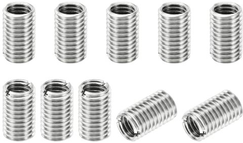 PATIKIL Rosca Adaptadores Manguito Reductora Tuerca, 10uds M12x1.75 Macho a M10x1.5 Hembra Reparación Inserto Tuerca Tornillo Reductor Inoxidable Acero Sujetador 20mm