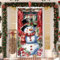 Weihnachten Tür Abdeckung Dekoration Weihnachten Deko Schneemann Tür Hängen Banner Weihnachtsfeier Fotografie Hintergrund Für innen außen (Rot)