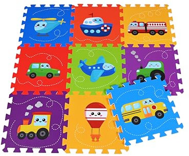 KNORRTOYS.COM 21025 Puzzlematten, „Fahrzeuge“/ 9-TLG./ 30 cm