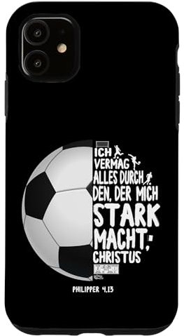 Fußball Christliche Handyhülle Philipper 4:13 Jungen Hülle für iPhone 11