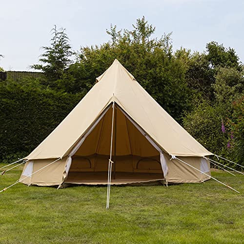 SSLW 3 m/4 m Baumwoll-Canvas-Glockenzelt mit 4 Fenstern, indisches Jurtenzelt, Camping, Familien-Tipi-Zelt für Glamping, Festival