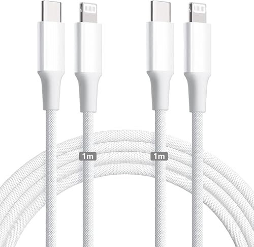 Everdigi USB C to Lightning Cable 2Pack 1M/3FT MFi Certified iPhone Fast Charger Cable Power Delivery 3.0 Nylon Braided Cord Compatible with iPhone 14 13 12 11 XS XR X Pro Max Mini iPad iPod AirPods