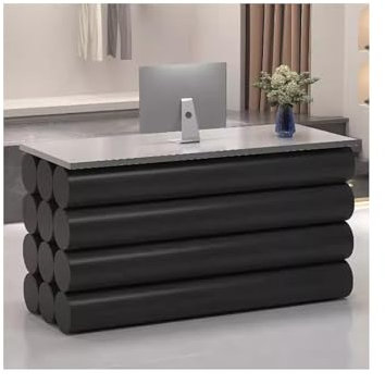 BJYXJ Empfangstheke Moderne Rezeption mit Theke Multifunktionaler Stehtisch für Büro Lobby Shop Salon(Color:Black,Size:M)