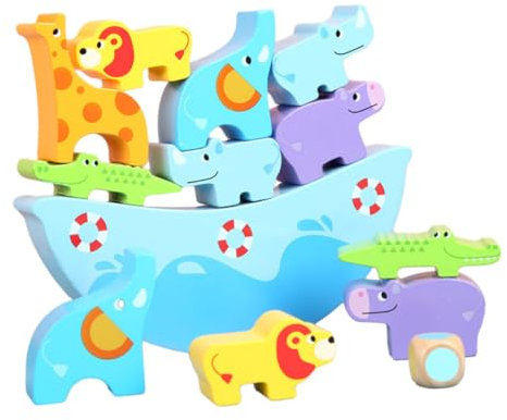 VICASKY 1set Giocattoli Educativi Legno Con Animali Gioco Di Per Ragazzo Ragazza Blocchi Cartoon Per Sviluppo Cognitivo e Abilità Motorie Giocattolo Per Ragazzo Ragazza e