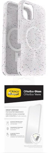 OtterBox Symmetry Series Core for MagSafe Case for iPhone 16 Plus, Shockproof, Drop Proof, Ultra-Slim, Protective Case, 3x Tested to Military Standard, White and Screen Protector