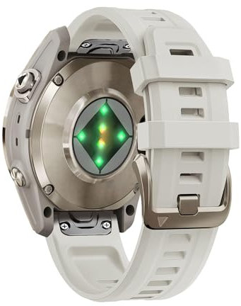 KDEGK Für Garmin Fenix ​​7s 6s 5s Pro Solar Silikon Licht Gold Schnalle Quick 20mm Uhrenarmbänder Ersatz für Garmin Epix Pro Gen 2 42mm Descent Mk2s/3/3i für Frauen Männer(Fog Gray)