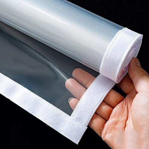CMYAOYC Kit de Aislamiento para Ventanas, Cortinas Termicas Aislantes Ventanas, Cubierta de Aislamiento para Mantener el Calor, Ventanas Transparentes con Correas Adhesivas(120cm X 150cm)