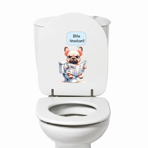 GRAZDesign WC Deckel Aufkleber Witziger Lustiger DIY Badezimmer Wandtattoo Sticker Toilette Aufkleber Tür für Wandaufkleber
