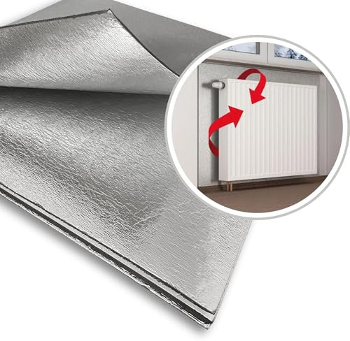 Heizkörper-Isolierplatten Isolierung Dämmung Isoliermatte Hinter Heizkörper für Fenster Wärmehaltung, Dach, Boden - Styropor Polystyrol XPS mit PET-Folie (ohne Pattex, 2, Quadratmeter)