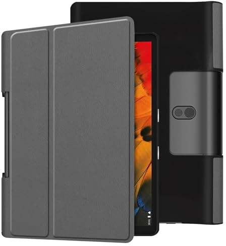 Kompatibel mit Lenovo Yoga Smart Tab 10.1 (YT-X705F) Hülle, Yoga Smart Tab 10.1 /yogatab5 /YT-X705 Tablet Trifold Stand Smart Case Slim Shockproof Stand Folio Protective Hard Shell Cover (Grau)