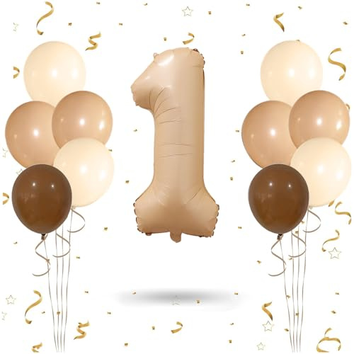 Wuokkig Karamellbraunes Ballonset, 32 Zoll Folienballon 1 mit Latexballons
