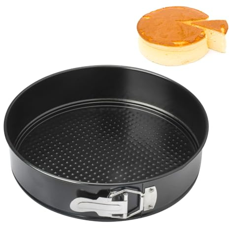 YNNHUDEEP Teglia a cerniera rotonda, 1 pezzo, teglia per torte da 11'', diametro 28 cm con rivestimento antiaderente, teglia grande per dolci, set di utensili da forno