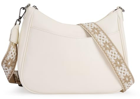 APHISON Klein Umhängetasche Damen Crossbody Bag mit Breitem Gurt Schultertasche veganem Leder blau Handtasche Tasche mit Abnehmbarem Schultergurt Kartenschlitz Reisetasche