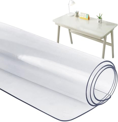 Schreibtischunterlage Transparent 80 X 40 cm, PVC Schreibtischunterlage Durchsichtig, Runde Kanten Schreibtischauflage Transparent Wasserdichte, Rutschfeste, öLbeständige Und Hitzebeständige