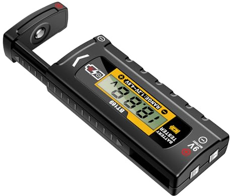 Djowyh Batterietester - Batterieprüfgerät,Digitales Display Analysegerät Monitor für AA AAA C D 9V Knopfzellen Haushalts Spannungstest,Tägliche Wartung