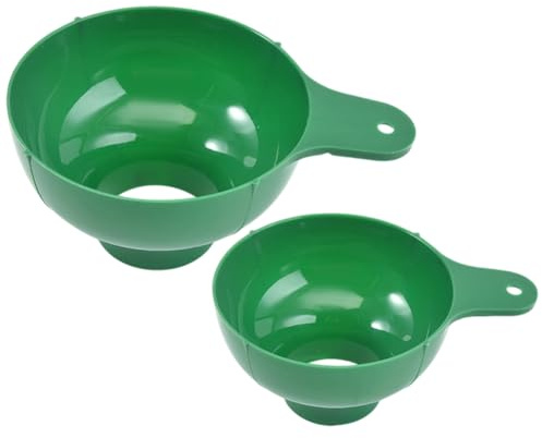 BEAMARKER 2Pcs 2 Sizes Wide Mouth Plastic Funnel Canning Funnels for Filling Mason Jars Cooking for Kitchen Filling Bottles Transferring Liquid Dry Ingredients Oil Coffee Beans Spice Blends (Green)