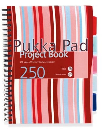 Pukka Projektbuch (Format A4, gebunden) pink/blau