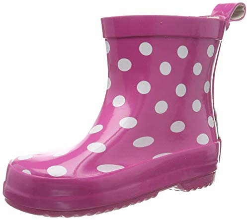 Playshoes Stivali In Gomma A Semialbero, Stivali In Gomma A Semialbero Unisex - Bambini e ragazzi, Puntini Rosa, 21 EU