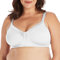 Playtex Women's 18 Hour Silky Soft Smoothing Wireless, Full-Coverage T-Shirt Bra, Single Or 2-Pack, Opaque, White, 40D